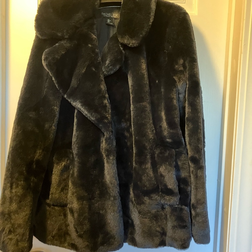 Faux fur black jacket size L